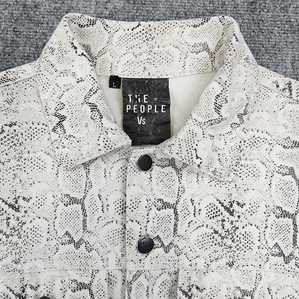 The People Vs Jacket Womens Large Snake Skin Denim Trucker Festival Rock & Roll - Picture 10 of 16